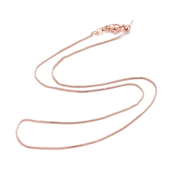 Rose Gold Adjustable Electroplate Brass Venetian Chain Necklace Making, Long-Lasting Plated, with Lobster Claw Clasps and Round Beads, Rose Gold, 18-1/4 inch(46.5cm)