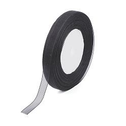 Black Organza Ribbon, Black, 3/8 inch(10mm), 50yards/roll(45.72m/roll), 10rolls/group, 500yards/group(457.2m/group)