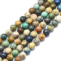 Chrysocolle et Lapis Lazuli Brins de perles de chrysocolla et lapis lazuli naturelles, ronde, 9.5~10mm, Trou: 1mm, Environ 41 pcs/chapelet, 15.55 pouce (39.5 cm)