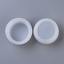 Blanco Moldes de silicona diy maceta, moldes de resina, para resina uv, fabricación de joyas de resina epoxi, rondo, blanco, 70x35 mm, diámetro interior: 55 mm