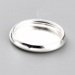 Серебро 304 Настройки нержавеющей стали кабошон, чашки безель с краями, плоско-круглые, серебряные, 12x2 мм лоток: 10 мм