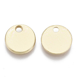 Light Gold Charms de aleación, plano y redondo, la luz de oro, 9.5x1.5 mm, agujero: 1.6 mm