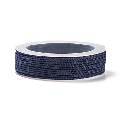 Prussian Blue Braided Nylon Threads, Dyed, Knotting Cord, for Chinese Knotting, Crafts and Jewelry Making, Prussian Blue, 1mm, about 21.87 yards(20m)/roll
