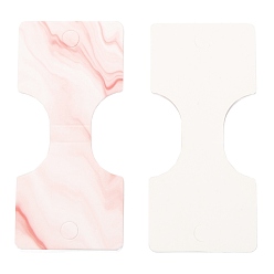 Saumon Cartes d'affichage de cravates de cheveux de papier, rectangle avec motif en marbre, Saumon, 8.8x4x0.04 cm, 100 pcs /sachet 