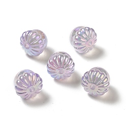 Prune Placage uv perles acryliques irisées arc-en-ciel, gland, prune, 14.5x15.5mm, Trou: 3mm