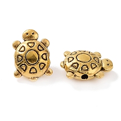 Antique Golden Tibetan Style Alloy Beads, Tortoise, Antique Golden, 13x9.5x5mm, Hole: 1.5mm, 724pcs/1000g