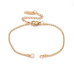 Golden 304 Stainless Steel Ball Chain Bracelet Makings, with 304 Stainless Steel Findings, Golden, 6-1/4 inch(15.8cm), Hole: 3mm