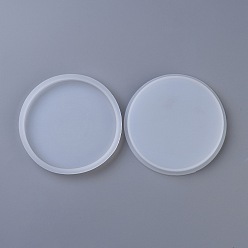 Blanc Moules en silicone de dessous de verre ronds de bricolage, moules de résine, pour la résine UV, fabrication de bijoux en résine époxy, blanc, 102x10mm, diamètre intérieur: 90 mm