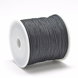 Noir Fil de nylon, corde à nouer chinoise, noir, 1.5mm, environ 142.16 yards (130m)/rouleau