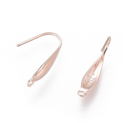 Oro Rosa 316 ganchos quirúrgicos para pendientes de acero inoxidable, cable de oreja, con bucle vertical, oro rosa, 20x4.5x1 mm, agujero: 1.2 mm, 20 calibre, pin: 0.8 mm