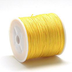 Золотистый Нейлоновая нить, китайский вязать шнур, золотые, 1.5 мм, около 142.16 ярдов (130 м) / рулон
