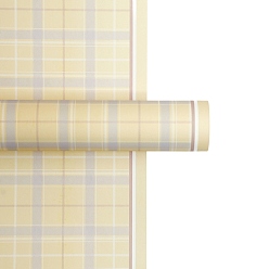 Champagne Yellow 10 Sheets Tartan Pattern Waterproof Gift Wrapping Paper, Square, Folded Flower Bouquet Wrapping Paper Decoration, Champagne Yellow, 580x580mm