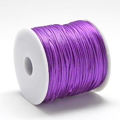 Purple Nylon Thread, Rattail Satin Cord, Purple, about 1mm, about 76.55 yards(70m)/roll