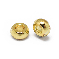 Real 18K Gold Plated Rack Plating Brass Spacer Beads, Long-Lasting Plated, Rondelle, Real 24K Gold Plated, 2.7x1.3mm, Hole: 1.2mm