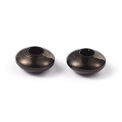Electrophoresis Black Rondelle 304 Stainless Steel Spacer Beads, Electrophoresis Black, 6x3mm, Hole: 2mm
