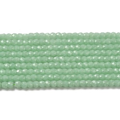 Medium Sea Green Synthetic Luminous Stone Beads Strands, Faceted, Round, Glow in the Dark, Medium Sea Green, 4x3.5mm, Hole: 0.7mm, about 102pcs/strand, 14.37 inch(36.5cm)