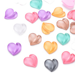 Mixed Color Translucent Resin Cabochons, Heart, Mixed Color, 8x8x2mm
