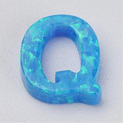 Letter Q Charmes en opale synthétique, letter.q, 9x8x2.5mm, Trou: 0.8mm