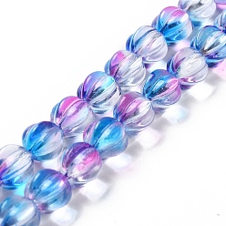 Mauve Chapelets de perles en verre transparentes  , lanterne, mauve, 10.5x9.5x10.5mm, Trou: 1mm, Environ 38 pcs/chapelet, 15.24 pouce (38.7 cm)