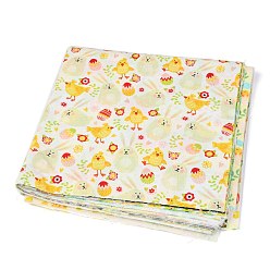 Mixed Color Easter Eggs Chick Bunny Flower Printed Quilt Fabric Bundles, for Easter Holiday and DIY Crafts Supplies, Mixed Color, 50x50cm, about 10pcs/set