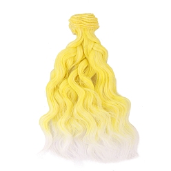 Yellow Plastic Long Curly Hair Doll Wig Hair, for DIY Girls BJD Makings Accessories, Yellow, 1000x150mm