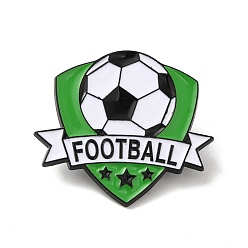 Green Football Enamel Pins, Black Alloy Badge for Men Women, Green, 26.5x29.5x1.3mm