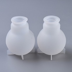 Blanco Moldes de silicona de bombilla redonda de bricolaje, moldes de resina, para resina uv, fabricación de joyas de resina epoxi, blanco, 65x85 mm, diámetro interior: 25 mm