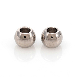 Stainless Steel Color 304 Stainless Steel Spacer Beads, Round, Stainless Steel Color, 3x2.2mm, Hole: 1.2mm