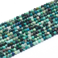 Chrysocolla Natural Chrysocolla Beads Strands, Faceted, Round, 2.5mm, Hole: 0.4mm, about 147pcs/strand, 15.55 inch(39.5cm)