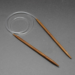 Saddle Brown Rubber Wire Bamboo Circular Knitting Needles, More Size Available, Saddle Brown, 780~800x5.0mm