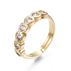 Настоящее золото 18K Бесконечность любовь кубический цирконий сердце регулируемое кольцо, кольцо из латуни для женщин, без никеля , реальный 18 k позолоченный, размер США 6 1/4 (16.7 мм)