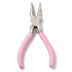 Hot Pink 6-in-1 Bail Making Pliers, 45# Steel 6-Step Multi-Size Wire Looping Forming Pliers, for Loops and Jump Rings, Hot Pink, 14.5x9.7x1.35cm
