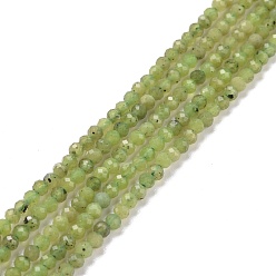 Jade Vert Naturel, vert jade perles brins, facette, ronde, 2.5mm, Trou: 0.6mm, Environ 180 pcs/chapelet, 15.35'' (39~39.6 cm)