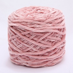 Pink 100g Wool Chenille Yarn, Velvet Cotton Hand Knitting Threads, for Baby Sweater Scarf Fabric Needlework Craft, Pink, 3mm