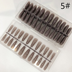 Rosy Brown Solid Plastic Full Cover Press on Press on False Nail Tips, Nail Art Detachable Manicure, Trapezoid, Rosy Brown, 20~32x6.5~13mm, 240pcs/box