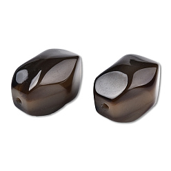 Saddle Brown Resin Beads, Imitation Gemstone, Faceted Hexagon, Saddle Brown, 30x22.5x22.5mm, Hole: 2.7~3.1mm