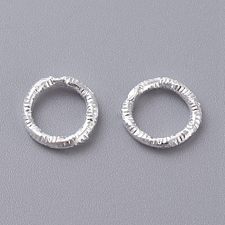 Silver Iron Textured Jump Rings, Open Jump Rings, for Jewelry Making, Silver, 7.5~8.5x1mm, 18 Gauge, Inner Diameter: 5.5mm, 2000pcs/bag