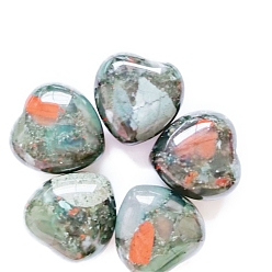Héliotrope Pierres de guérison naturelles de pierre de sang, coeur amour pierres, pierres de poche pour l'équilibrage du reiki, 30x30x15mm