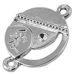 Platinum Jewelry Findings, Iron Hoop Earrings Findings Kidney Ear Wires, Nickel Free, Platinum, 25x12mm