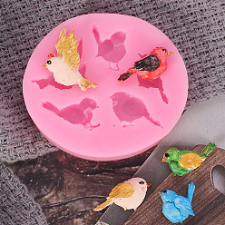Oiseau Moules en silicone de qualité alimentaire, moules à gâteaux pour la cuisson, biscuit, chocolat, moule à savon, oiseaux, Motif d'oiseau, 60x54mm
