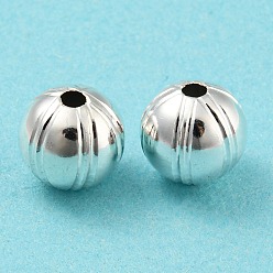 925 Sterling Silver Plated Eco-friendly Brass Beads, Cadmium Free & Lead Free, Long-Lasting Plated, Round, 925 Sterling Silver Plated, 8mm, Hole: 1.8mm