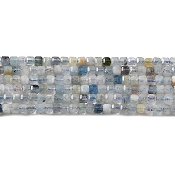 Aquamarine Natural Aquamarine Beads Strands, Faceted, Cube, 2x2x2mm, Hole: 0.5mm, about 174pcs/strand, 15.04''(38.2cm)