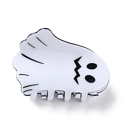 Blanco Pinzas para el cabello con garra de PVC con tema de Halloween, con fornituras de hierro, accesorios para el cabello para mujeres niñas cabello grueso, fantasma, blanco, 42x65x54 mm