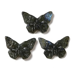 Лабрадорита Природные подвески лабрадорита, подвески-бабочки с выгравированным черепом, 25.5~26x37x7~9 мм, отверстие : 1.5~1.6 мм