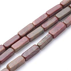 Red Jasper Natural Red Jasper Beads Strands, Cuboid, 13~14x4~5x4~5mm, Hole: 1mm, about 29~31pcs/strand, 15.3 inch