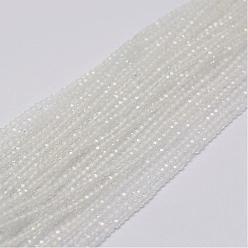 White Moonstone Natural White Moonstone Beads Strands, Round, Faceted, 2mm, Hole: 0.5mm, about 140~145pac/strand, 12.5 inch(32cm)