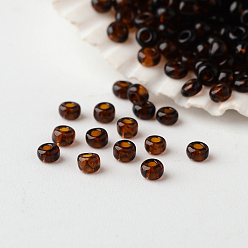 Coffee 12/0 Grade A Round Glass Seed Beads, Transparent Colours, Coffee, 2x1.5mm, Hole: 0.5mm, about 45000pcs/pound