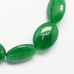 Verdemar Plana oval de piedras preciosas perlas de malasia natural de piedra de jade hebras, verde mar, 18x13x6 mm, agujero: 1.2 mm, sobre 22 unidades / cadena, 15.7 pulgada