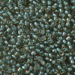 (308) Translucent Opal Picasso TOHO Round Seed Beads, Japanese Seed Beads, (308) Translucent Opal Picasso, 8/0, 3mm, Hole: 1mm, about 1110pcs/50g