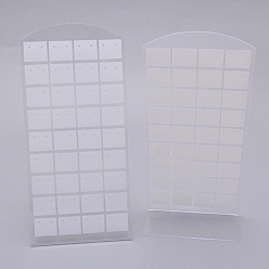 Blanco Marco de exhibición de pendiente de acrílico, reconectar, 72 agujero, blanco, 46x88x90 mm, agujero: 0.5 mm